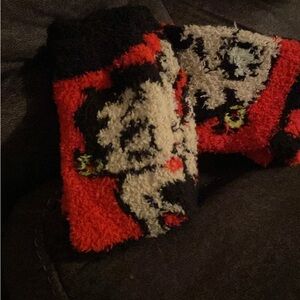 Betty Boop Red and Black Graphic Socks 2 pairs